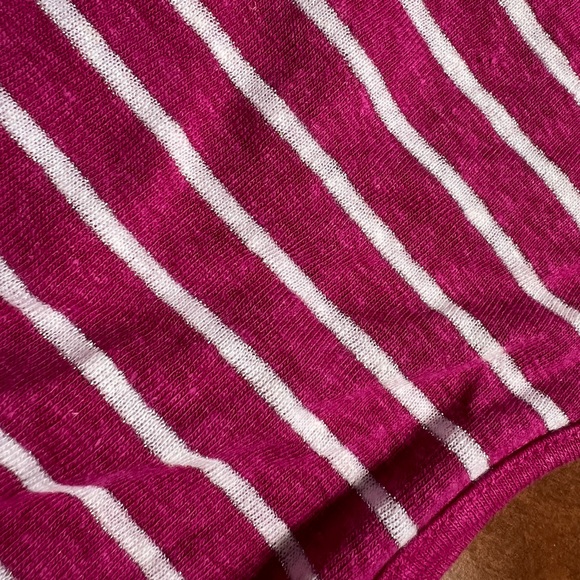 NWT LOFT women's XL pink tank with white and silver stripes - Picture 4 of 9